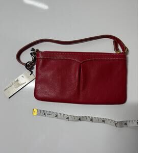 New NWT Dooney & Bourke Red Large Thin Wallet Wristlet 8x4
